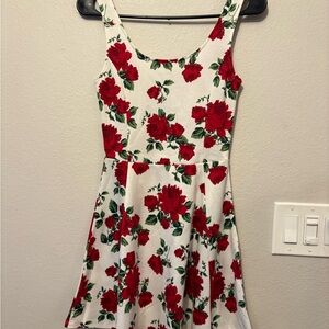 H&M Red and Green Floral Blouse